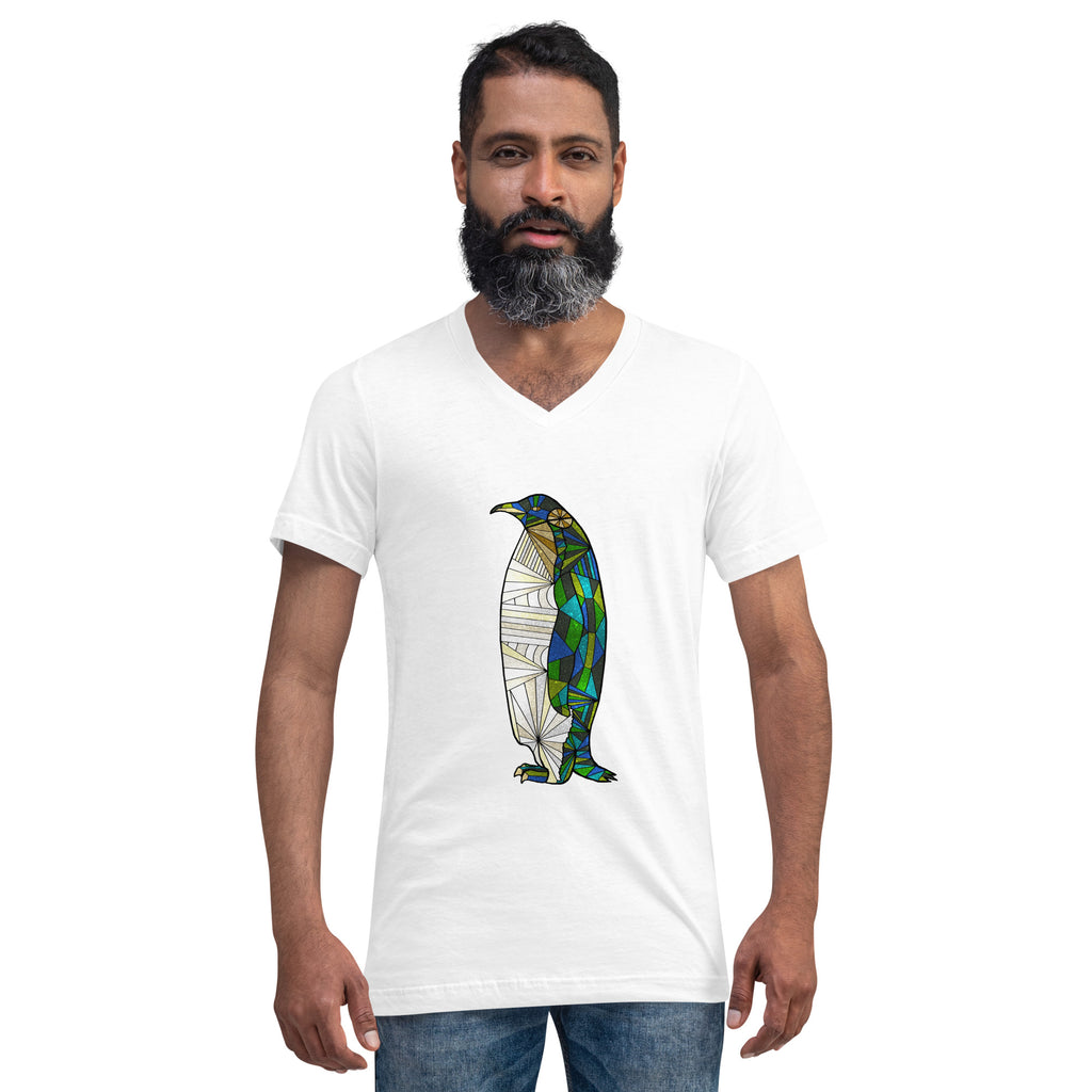 Antartic Serenity Unisex Short Sleeve V-Neck T-Shirt