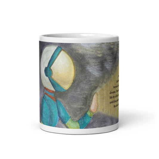 Searchlight with Poetry White glossy mug