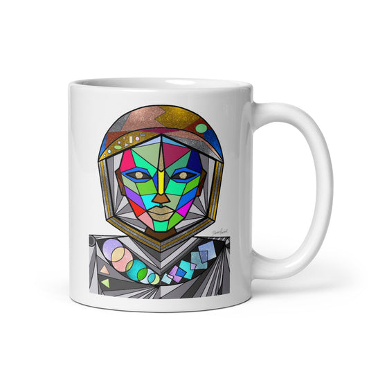 Afrobotica Avatar Multi White glossy mug