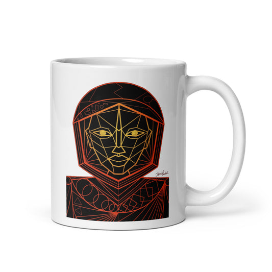 Afrobotica Avatar Red White glossy mug