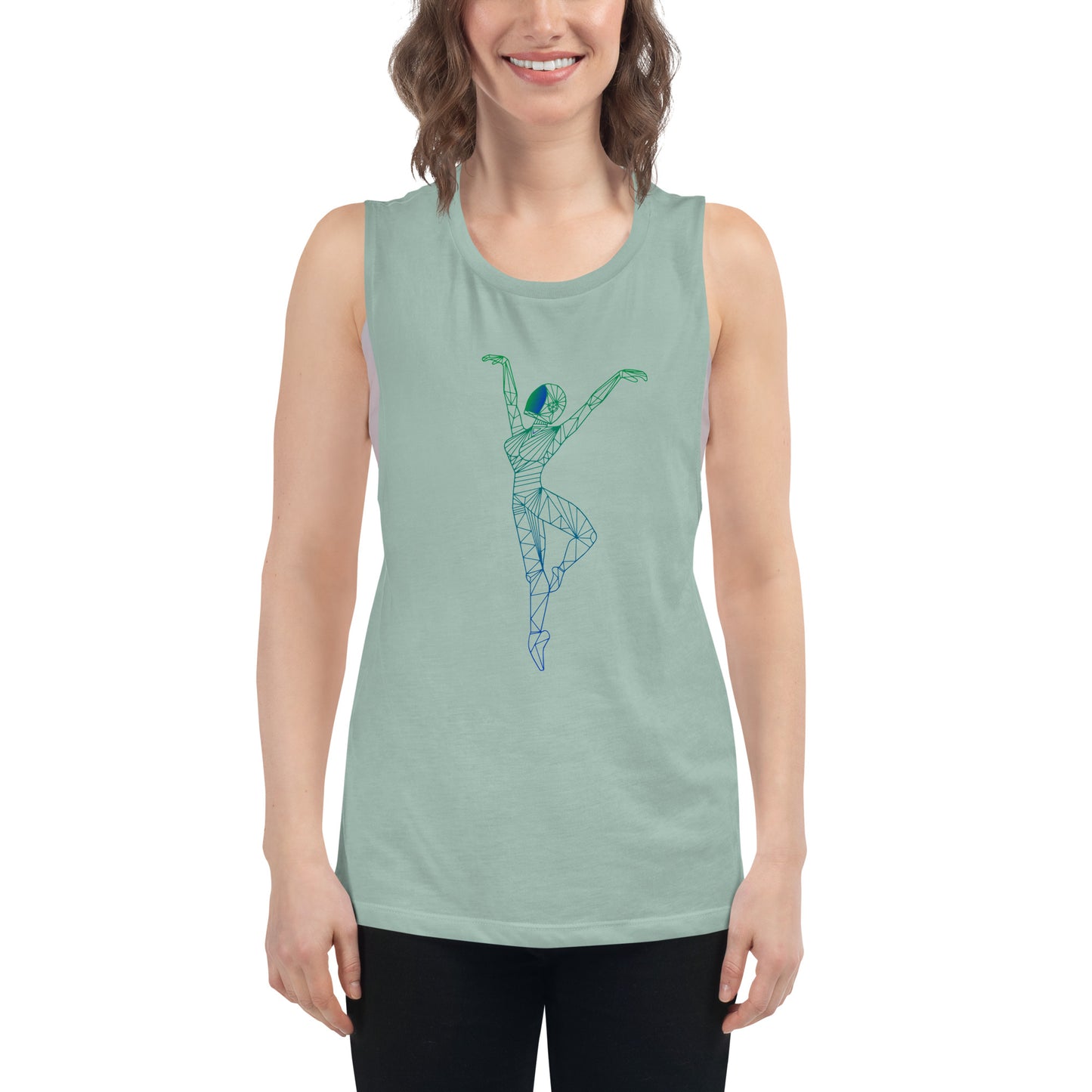 Afrobotica Releve Blue Ladies’ Muscle Tank