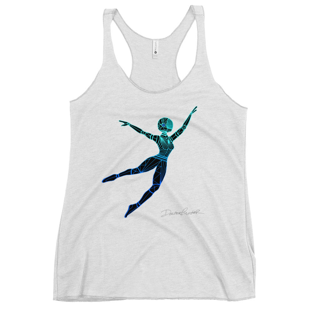 Afrobotica Leap Blue Women's Racerback Tank