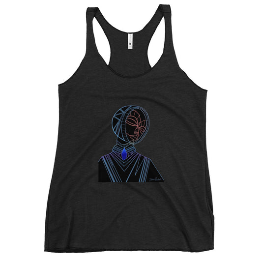 Afrobotica Melancholy Blue Women's Racerback Tank