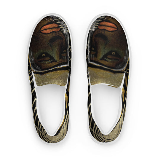 Afrobotica Golden Rings Women’s slip-on canvas shoes