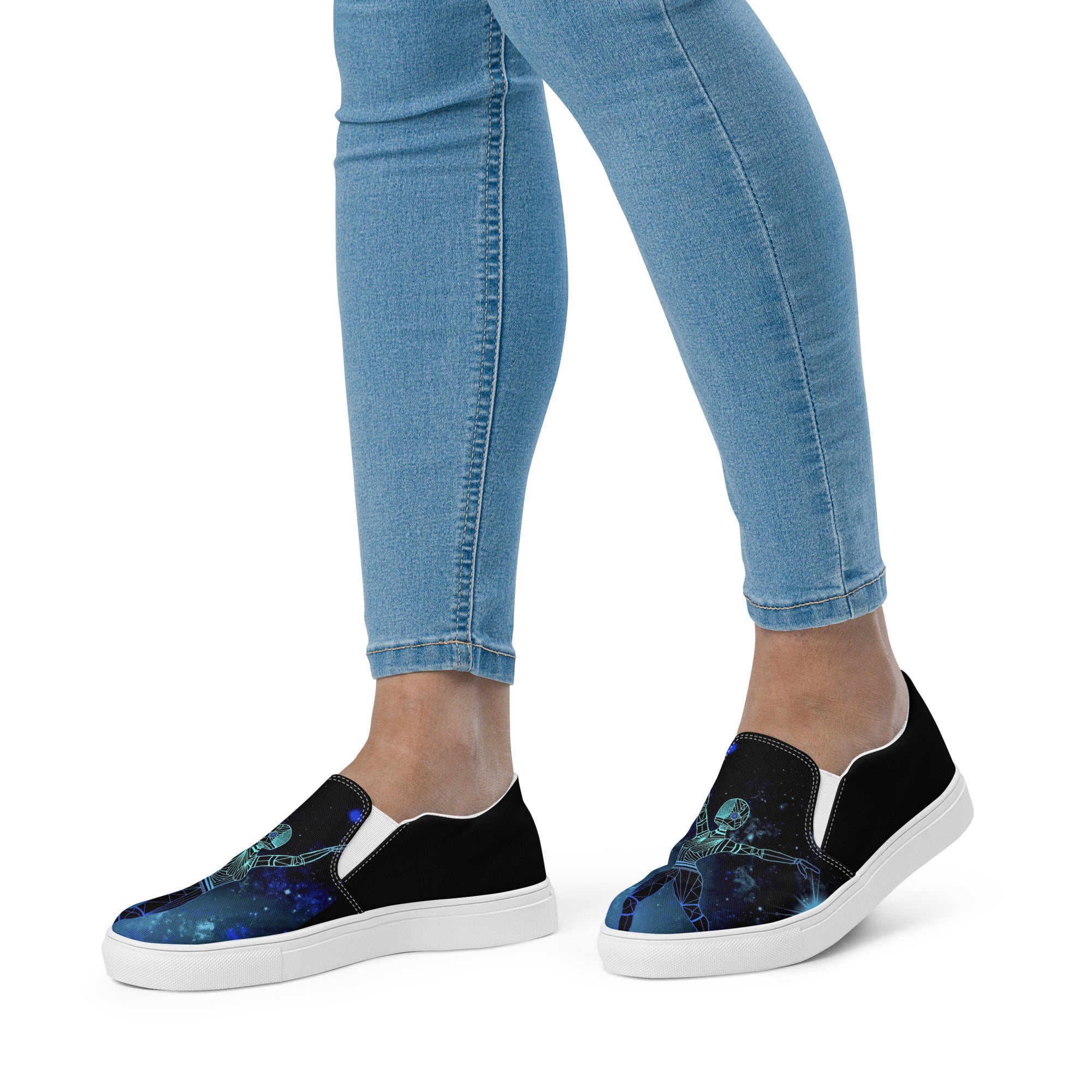 Afrobotica Leap Blue Women’s slip-on canvas shoes