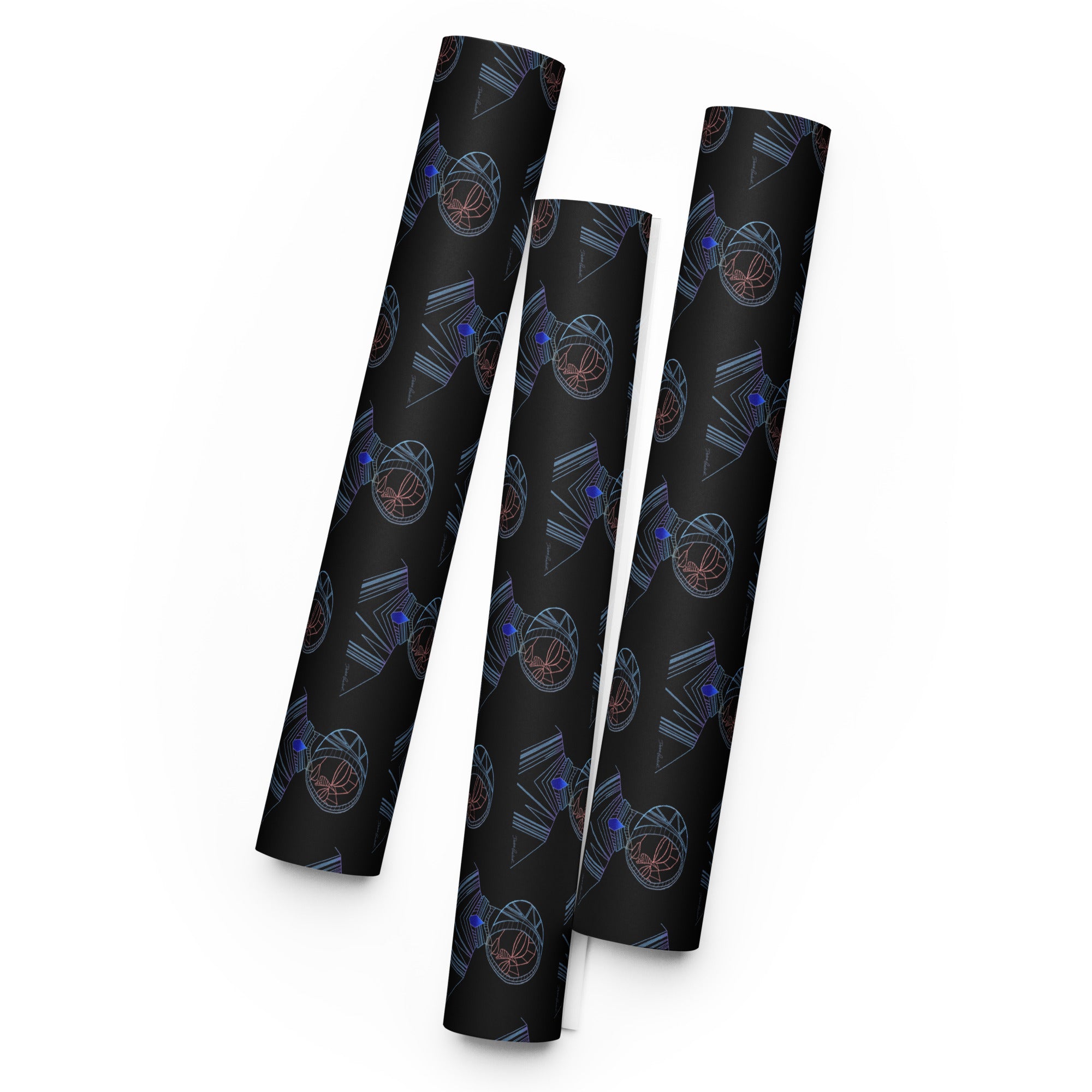 Afrobotica Melancholy Blue Wrapping paper sheets