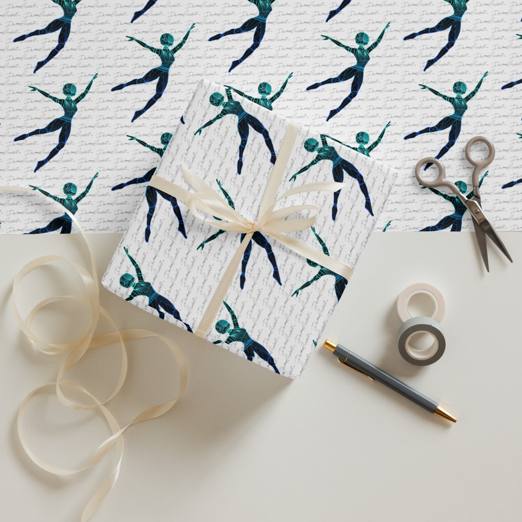 Afrobotica Leap Blue Wrapping paper sheets