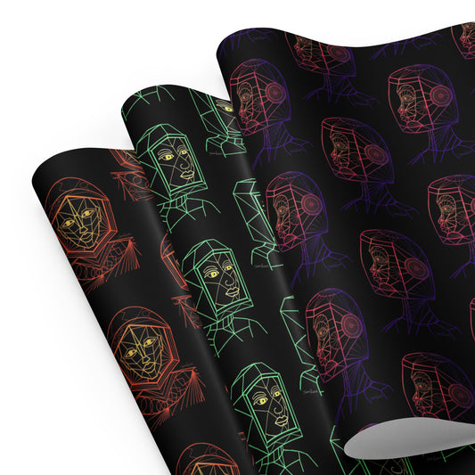 Afrobotica Neon Wrapping paper sheets