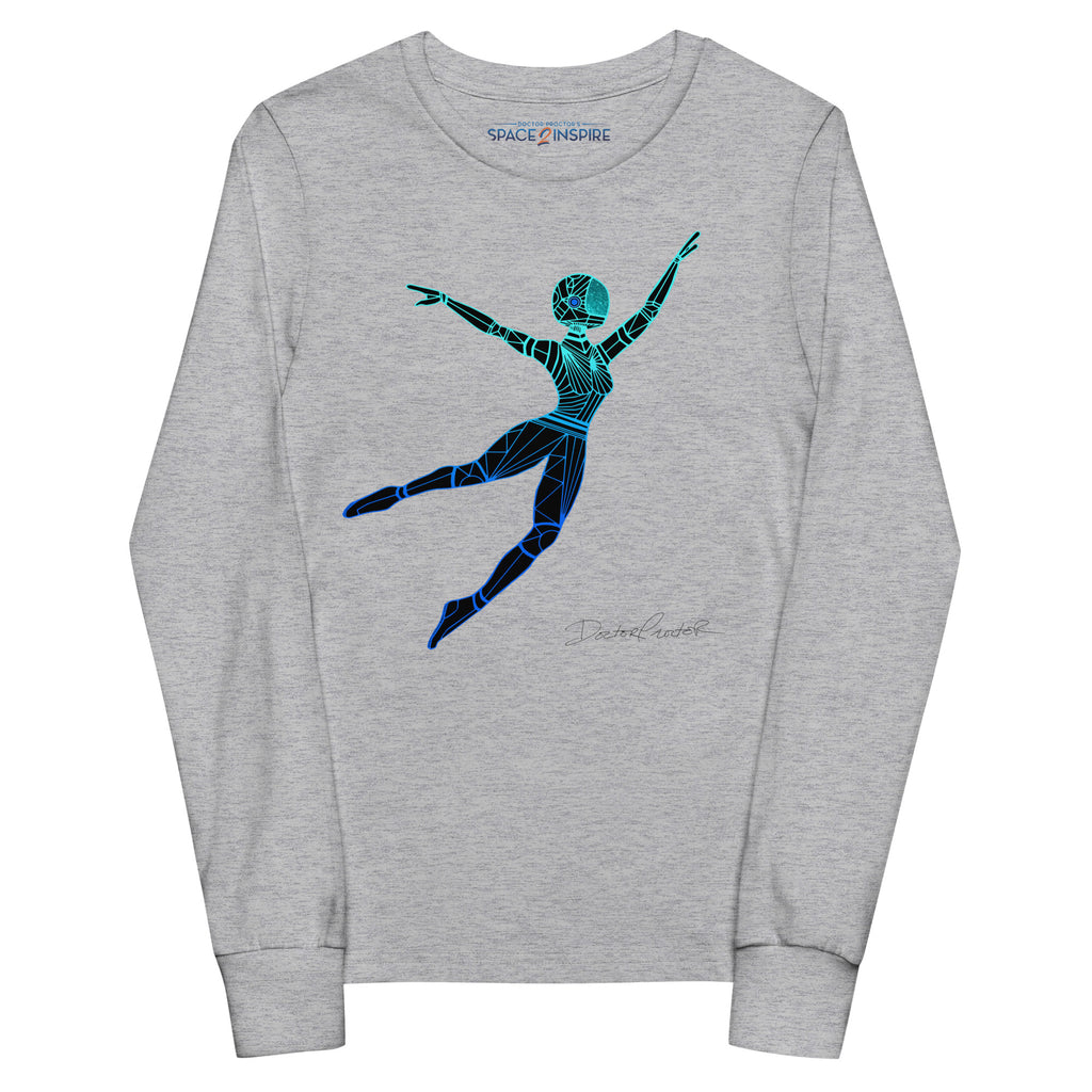 Afrobotica Leap Blue Youth long sleeve tee