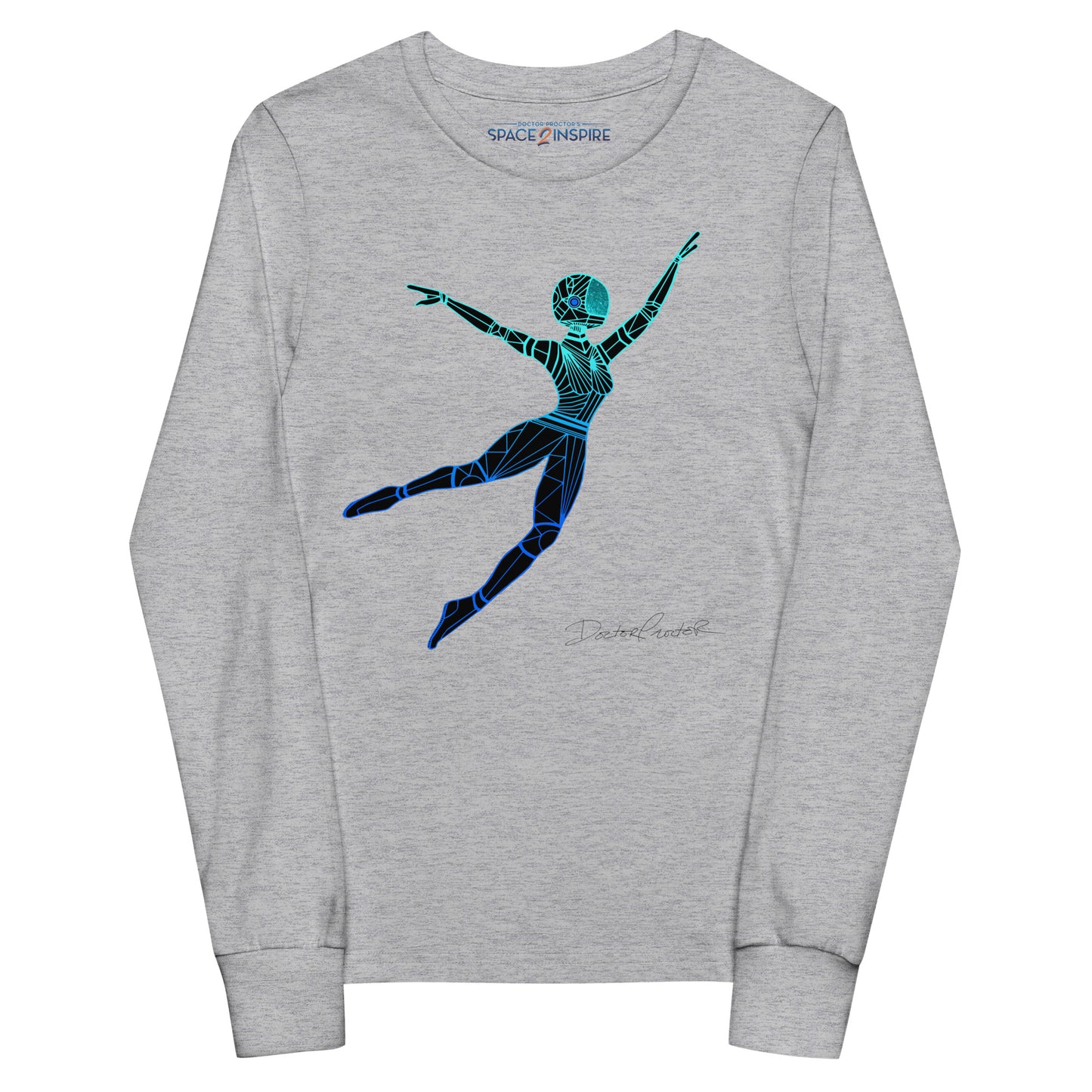 Afrobotica Leap Blue Youth long sleeve tee