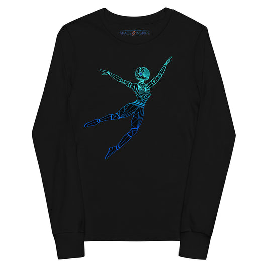 Afrobotica Leap Blue Youth long sleeve tee