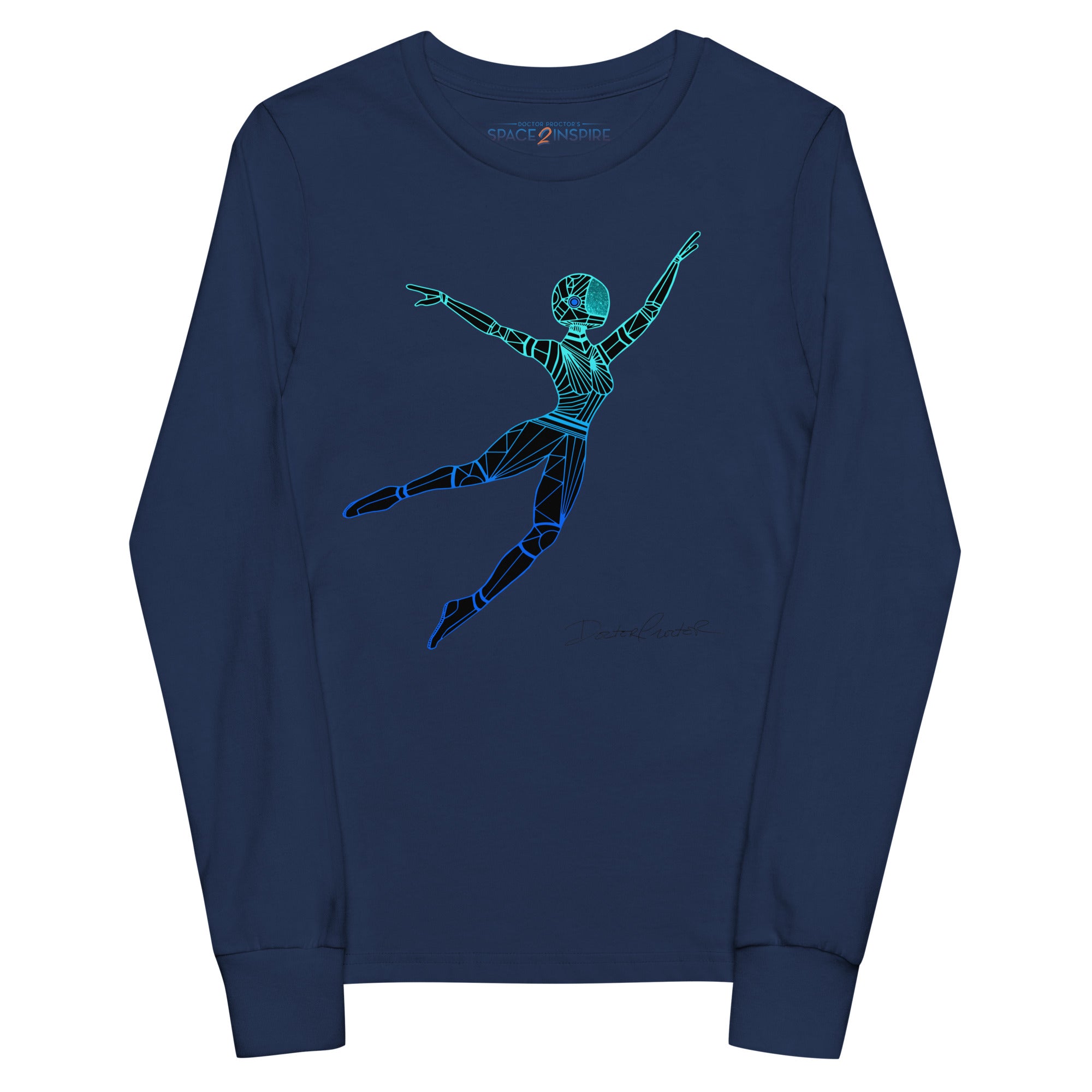 Afrobotica Leap Blue Youth long sleeve tee