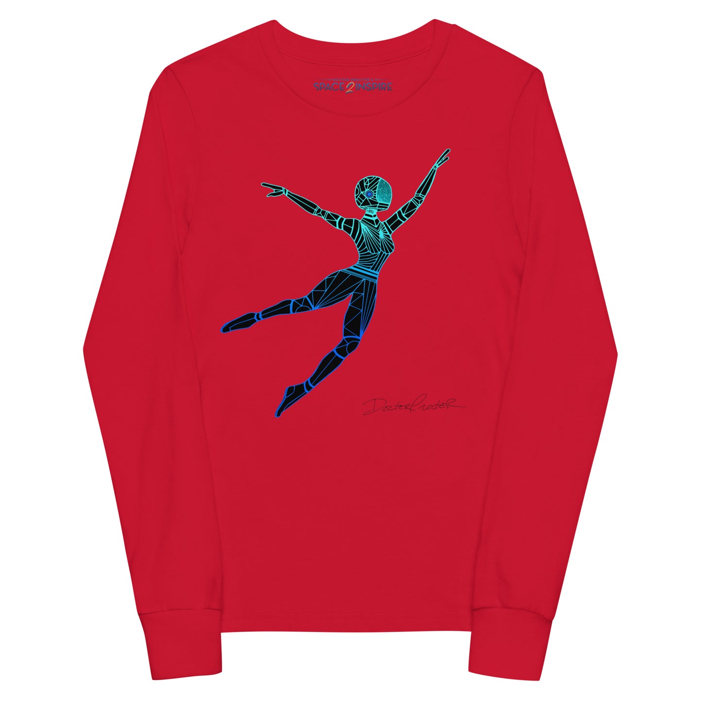 Afrobotica Leap Blue Youth long sleeve tee