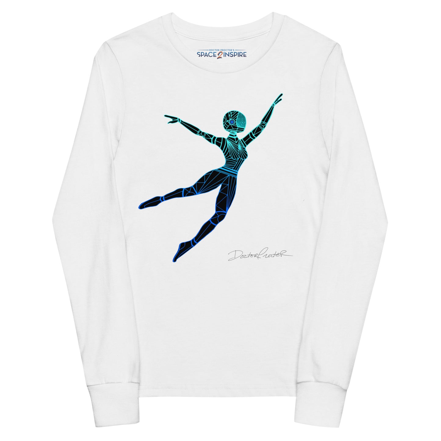 Afrobotica Leap Blue Youth long sleeve tee