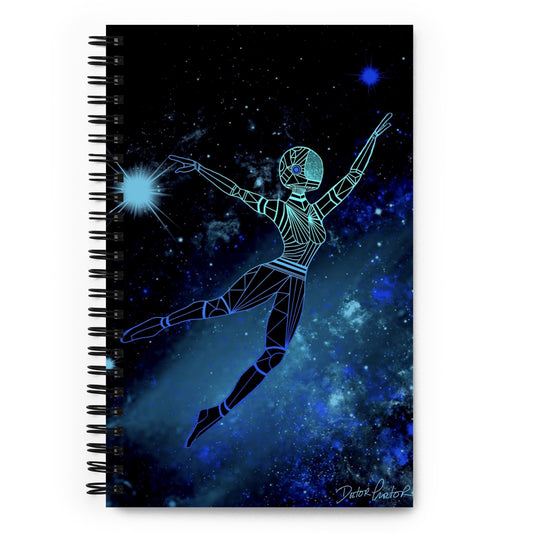 Afrobotica Leap Blue Spiral notebook