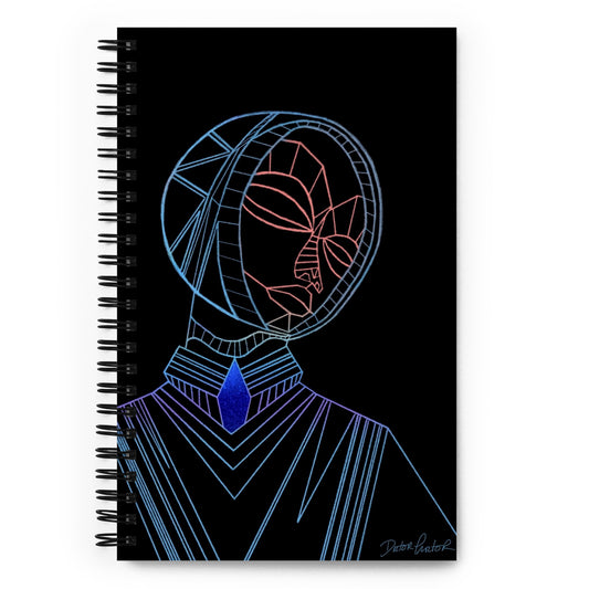 Afrobotica Melancholy Blue Spiral notebook