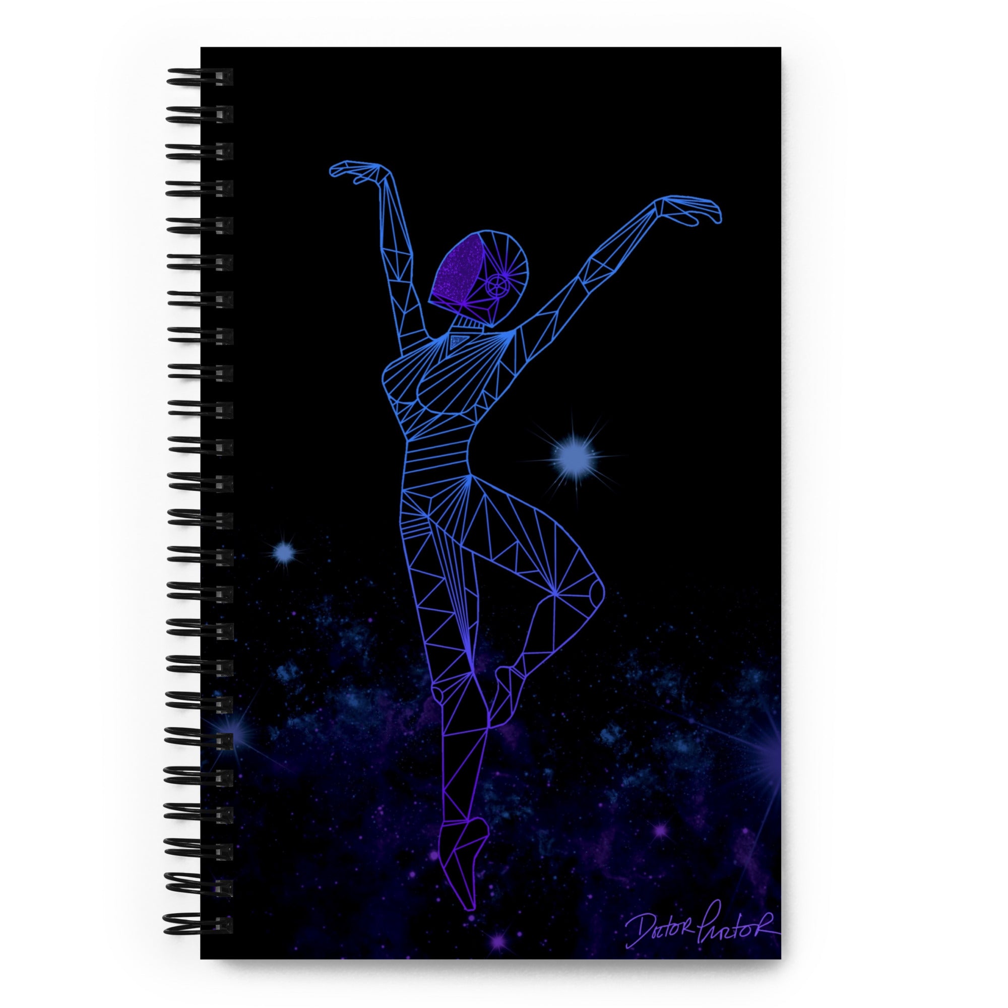 Afrobotica Releve Blue Spiral notebook